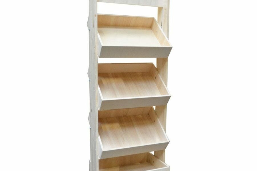 Meuble Présentoir 4 Casiers Salaison Bois Clair