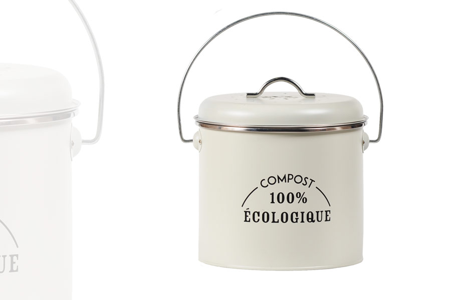 Poubelle de compost de cuisine en cellulose - Grise - ON RANGE TOUT