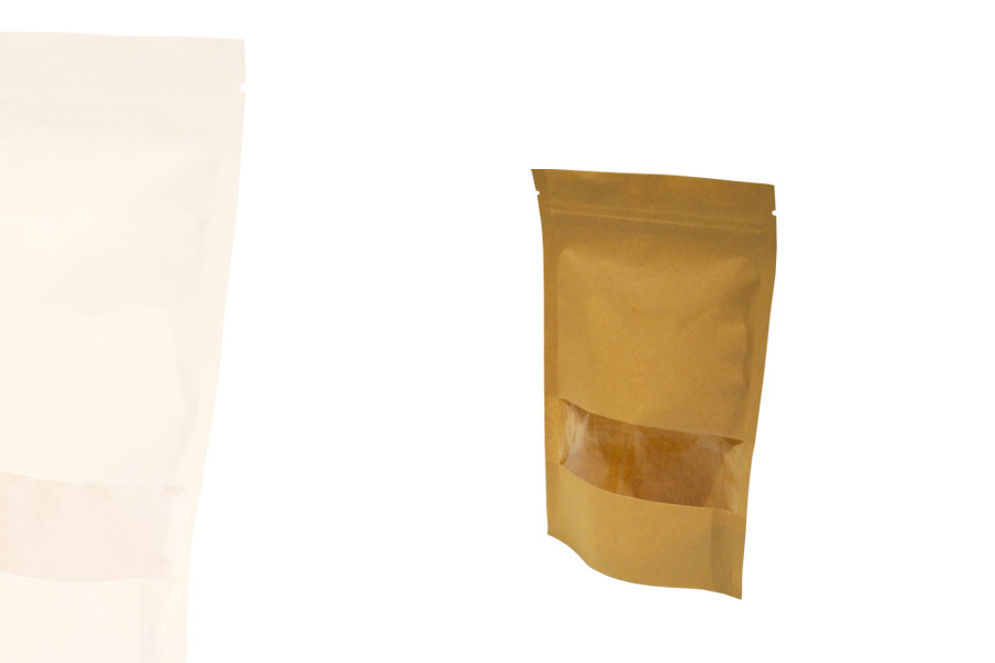 Sacs d'emballage alimentaire en papier kraft octogonal, sacs à fermeture  éclair avec poignée, fenêtre scellée, bonbons pour thé, kg, stockage de  fruits secs, piste, 50 pièces