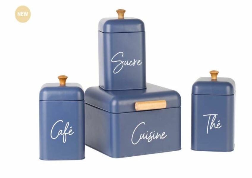 Set 4 Boîtes de Rangement Alimentaire en Métal
