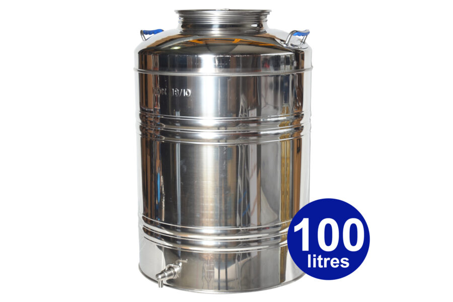 Fût Inox 100 litres Assemblage Soudé + Robinet Inox