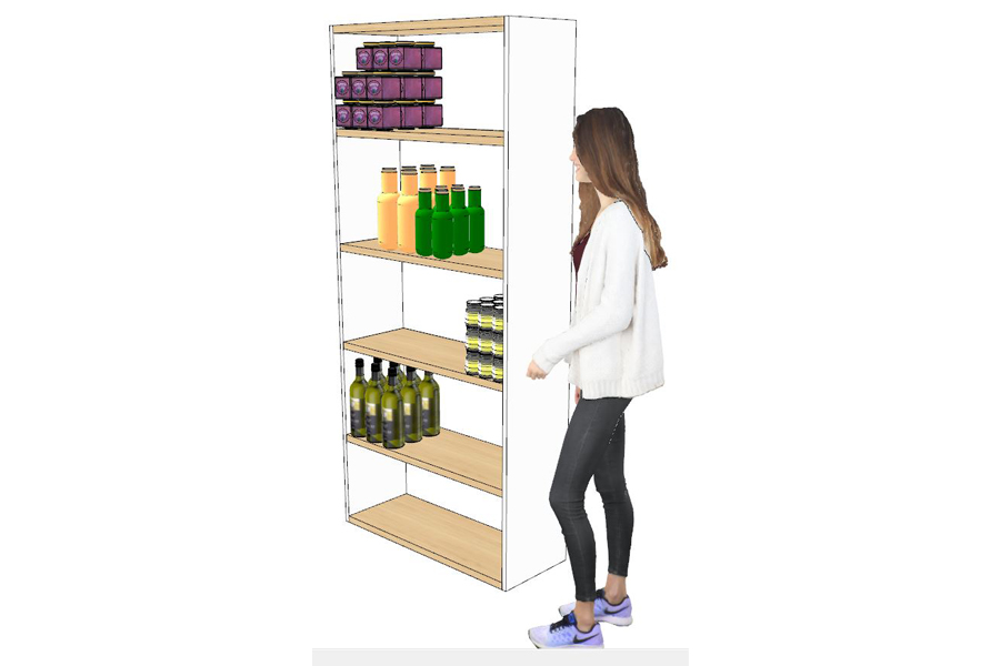 0987 B Armoire haute large 900 x 20000 x 345 mm SANS portes