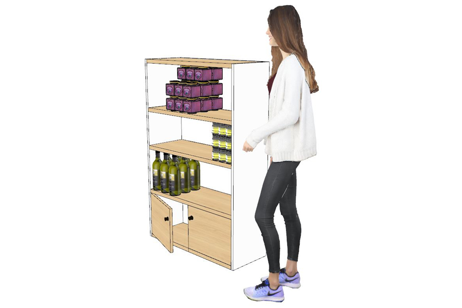 0988 B Armoire basse large 900 x 1380 x 345 mm portes