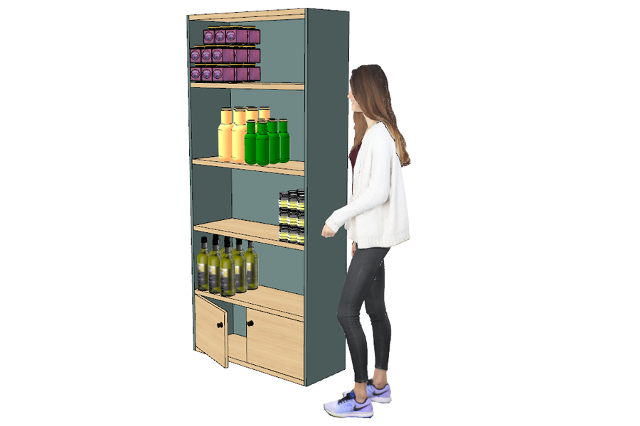 1042 B encaissement LIGNE 1 POSTE AVEC RETOUR droit 2628 x 1028 x 920 mm