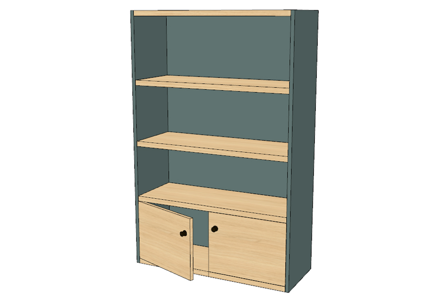 1044 C Armoire basse large VERTE 900 x 1380 x 345 mm portes