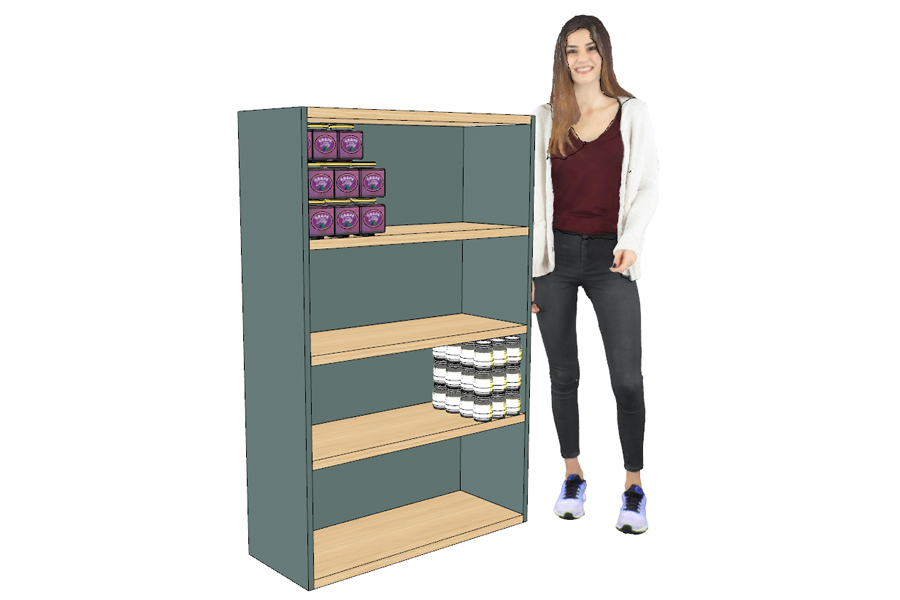 Armoire Étagères Bois Basse Verte