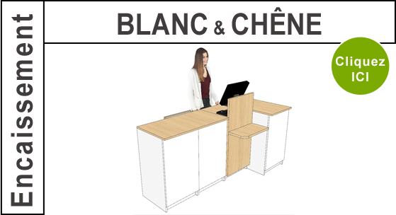 Mobilier Encaissement Blanc et Chene