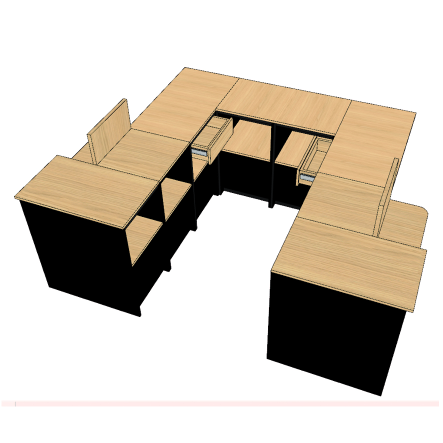 427 C Ecaissement en U 2 POSTES 2028 x 2056 mm