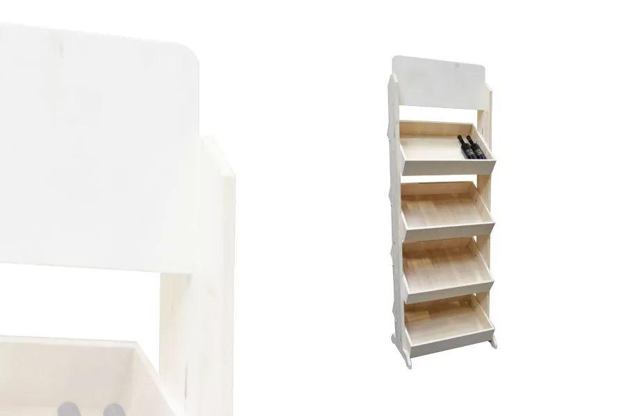 Meuble Présentoir 4 Casiers Bois Clair