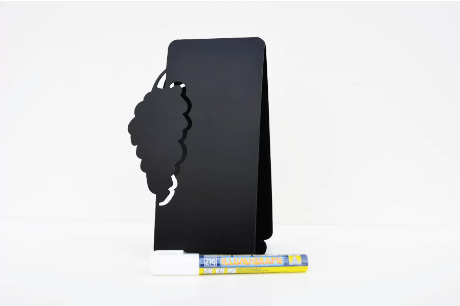 Chevalet Terroir PVC Noir "Grappe" + Feutre Craie (Lot de 3)