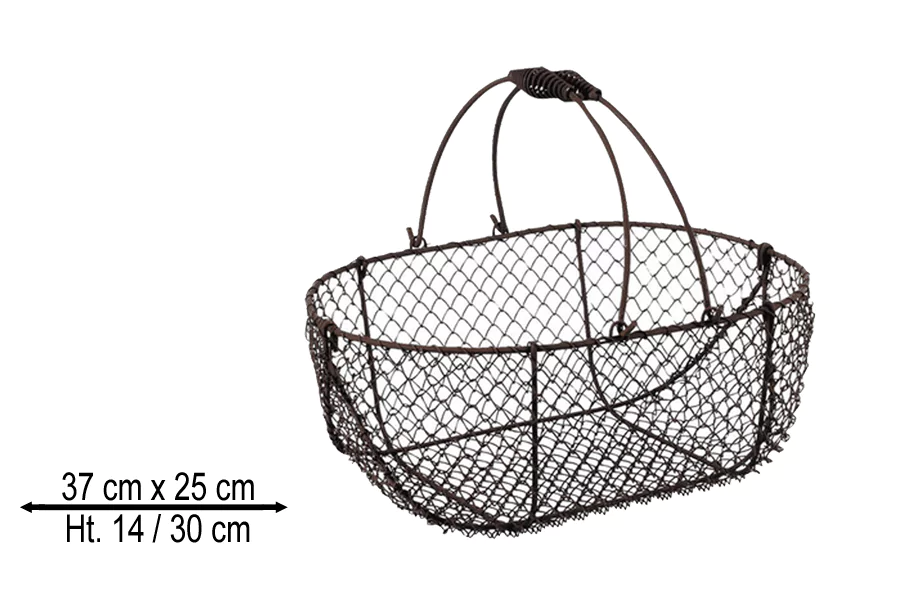 Lot de 5 Paniers Ovales Métal Double Anses