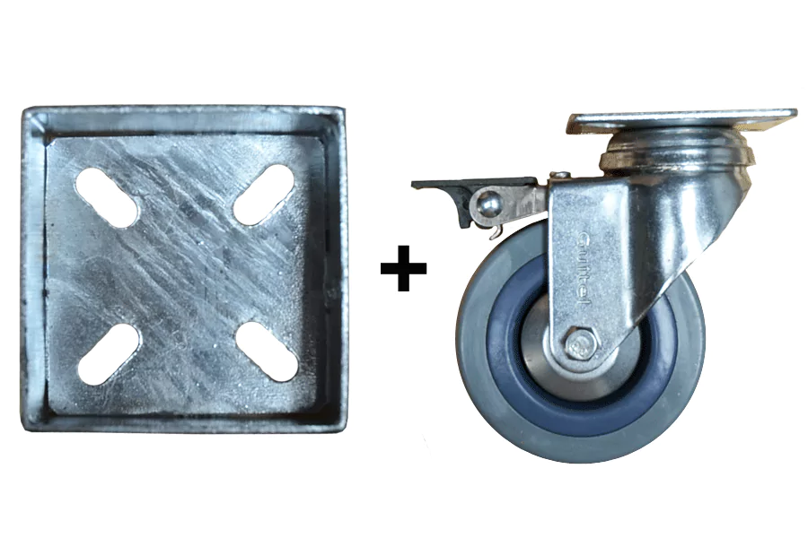 Roulettes avec Frein + Fourreaux (Lot de 4)