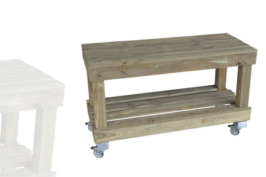 Table 2 Niveaux Étroite Bois Vieilli AVEC roulettes