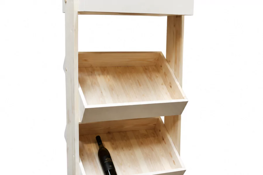 Meuble Présentoir 4 Casiers Bois Clair