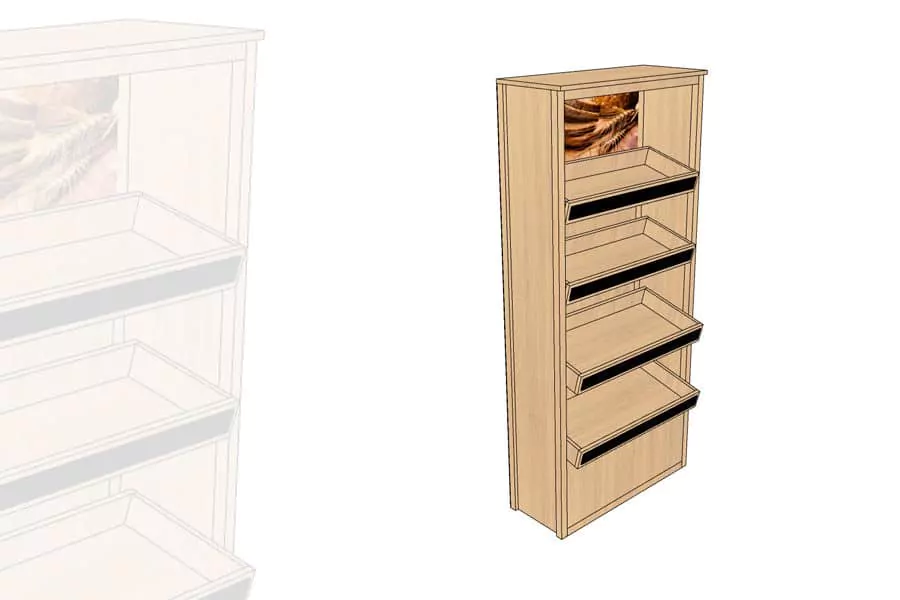 Armoire Étagères Boulangerie Pains Spéciaux Bois Vieilli