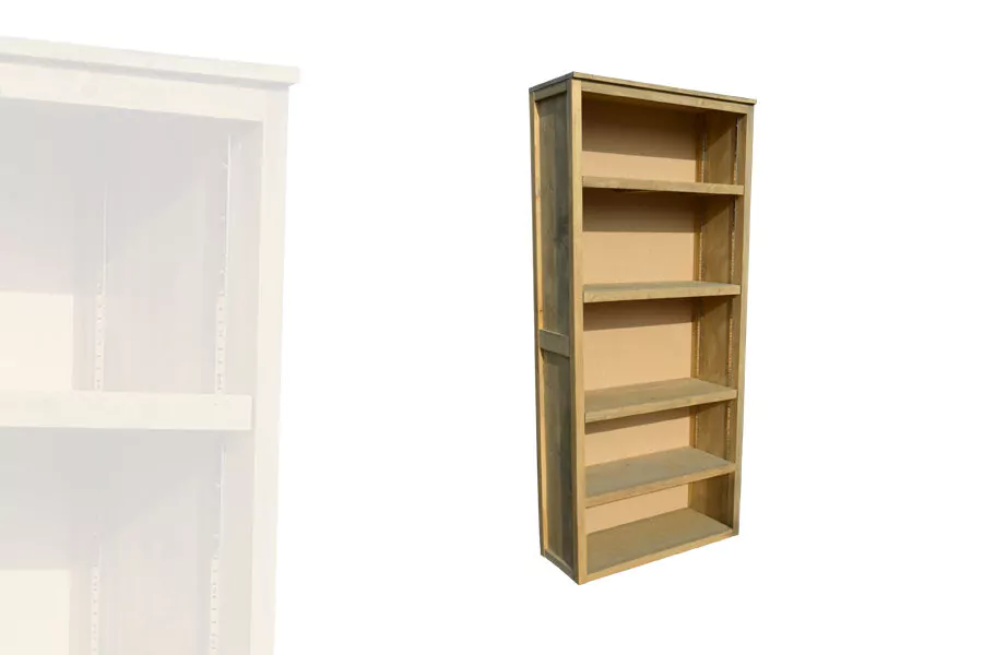 Armoire Étagères Haute Ouverte Bois Vieilli