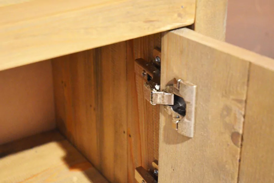 Armoire Étagères à Vin 8 casiers avec Portes Basses Bois Vieilli – Image 3