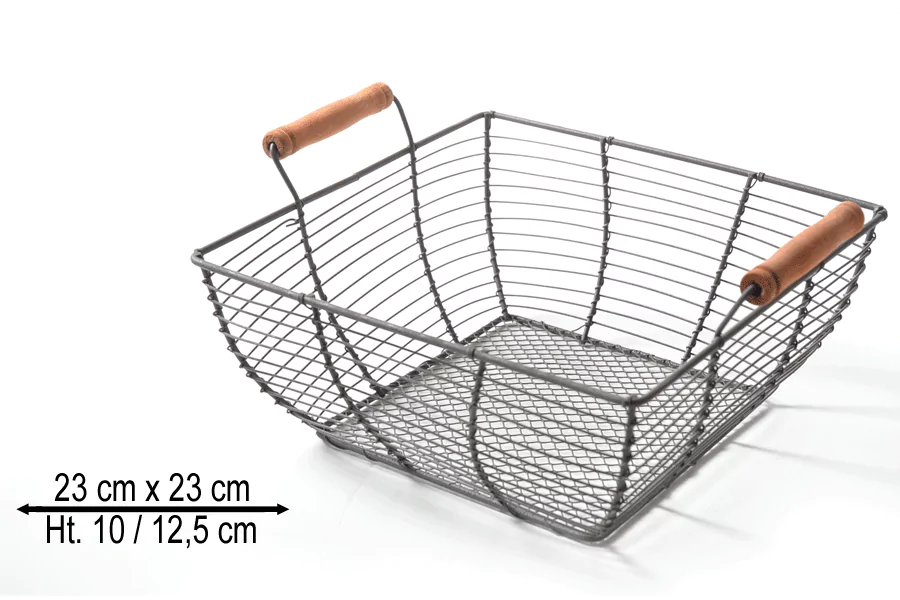 Lot de 10 Corbeilles à Oeufs Carrés Métal Vieilli