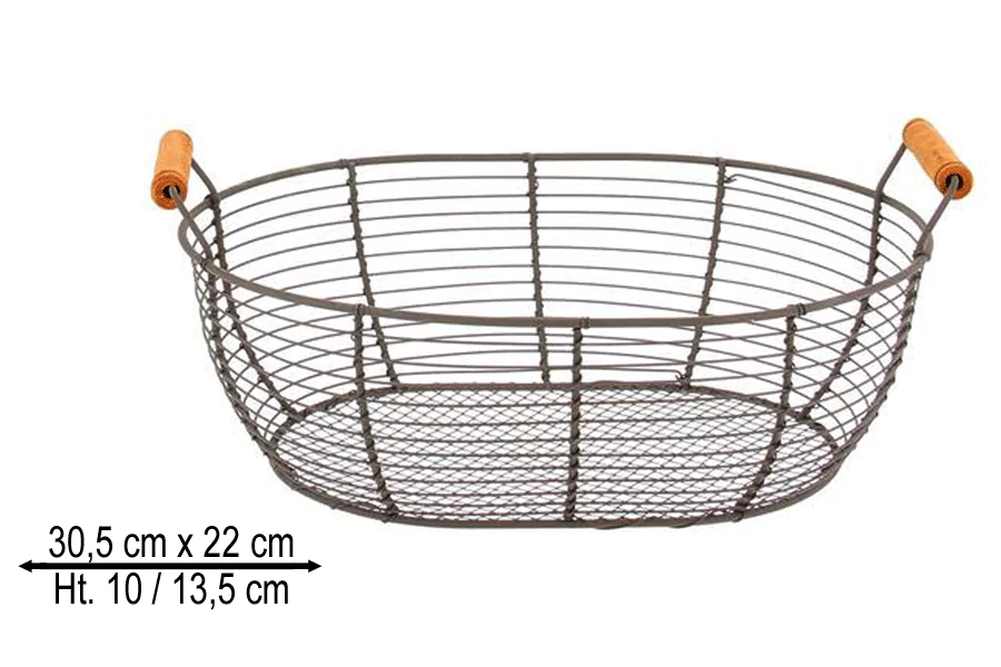 Lot de 10 Corbeilles à Oeufs Ovales Métal Vieilli