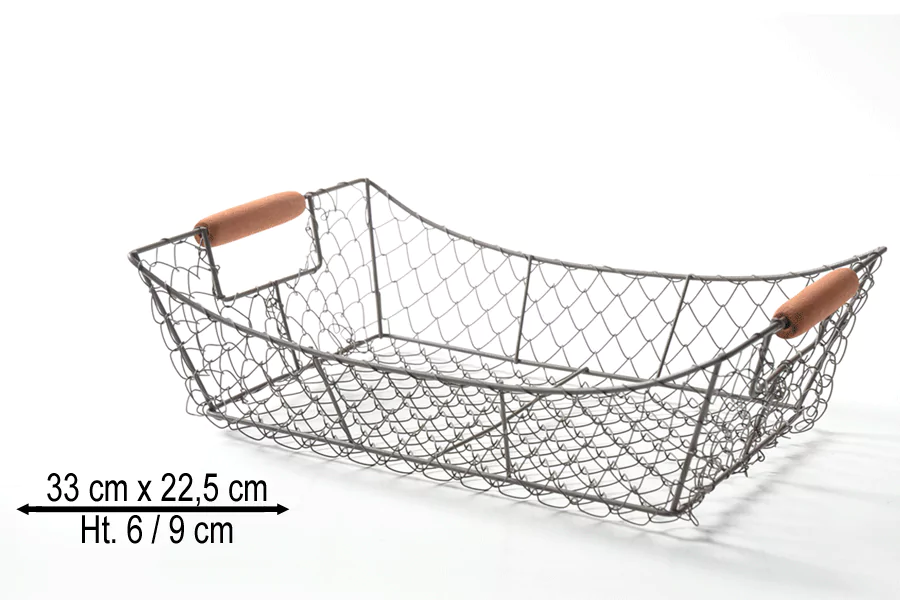 Lot de 10 Corbeilles Rectangles Pagode Métal Vieilli PM