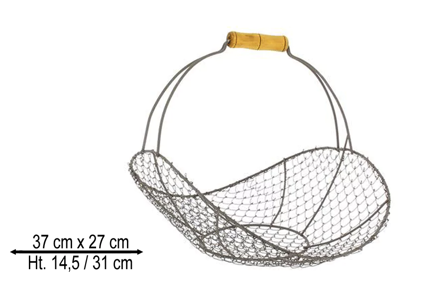 Lot de 10 Paniers Récolte Métal Vieilli