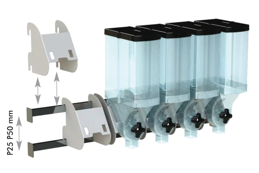 Support Métal Individuel sur Barre de Charge 30 x 15 mm