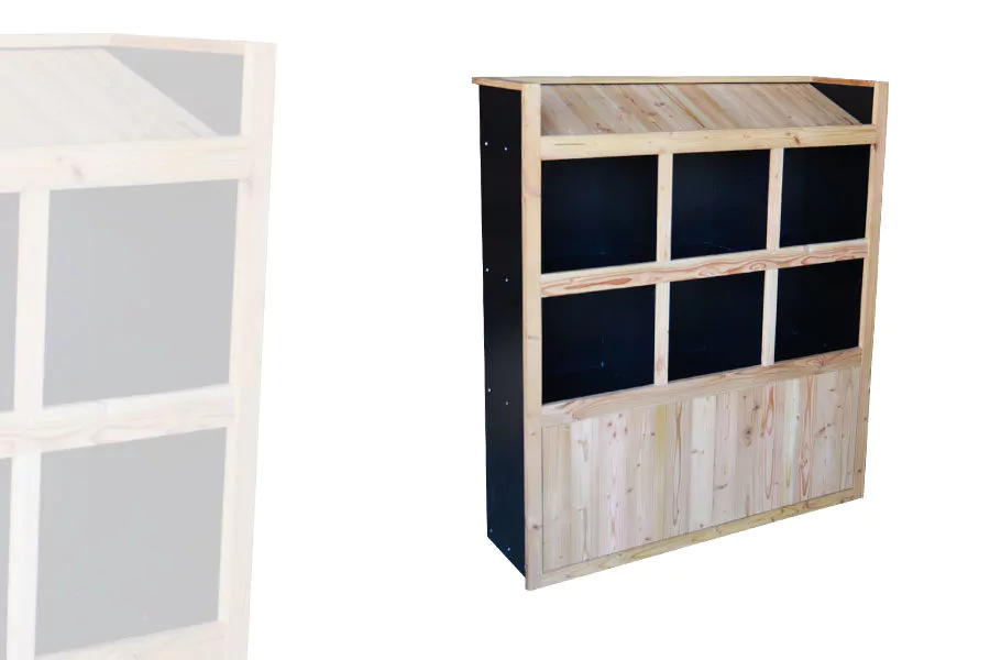 Armoire à Vin Basse Noire 6 Casiers + Habillage Bois Massif Clair - Ancien modèle