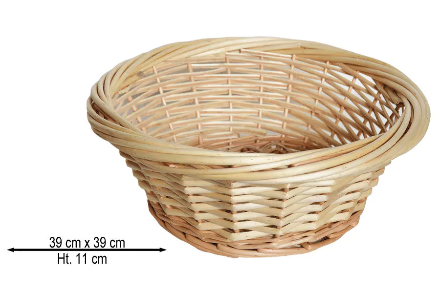 Lot de 5 Corbeilles en Osier Naturel diam. 39 cm