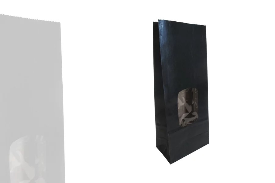Sac Papier Kraft Noir avec Fenêtre (lot de 100)