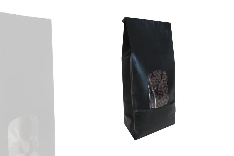 Sac Papier Kraft Noir avec Fenêtre (lot de 100) – Image 2