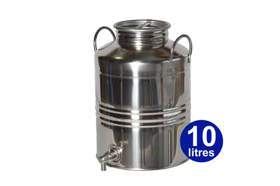 Fût Inox 10 litres Assemblage Soudé + Robinet Inox