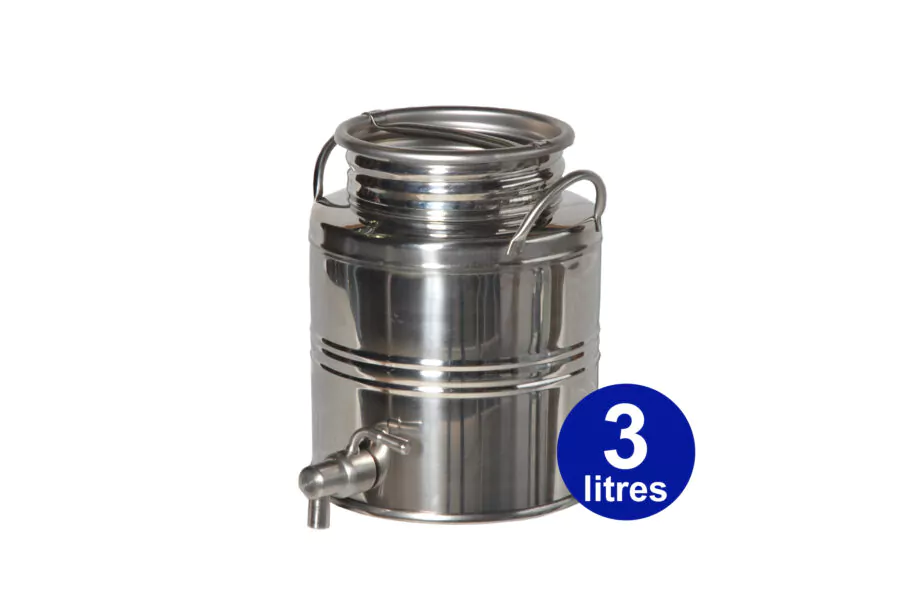 Fût Inox 3 litres Assemblage Soudé + Robinet Inox