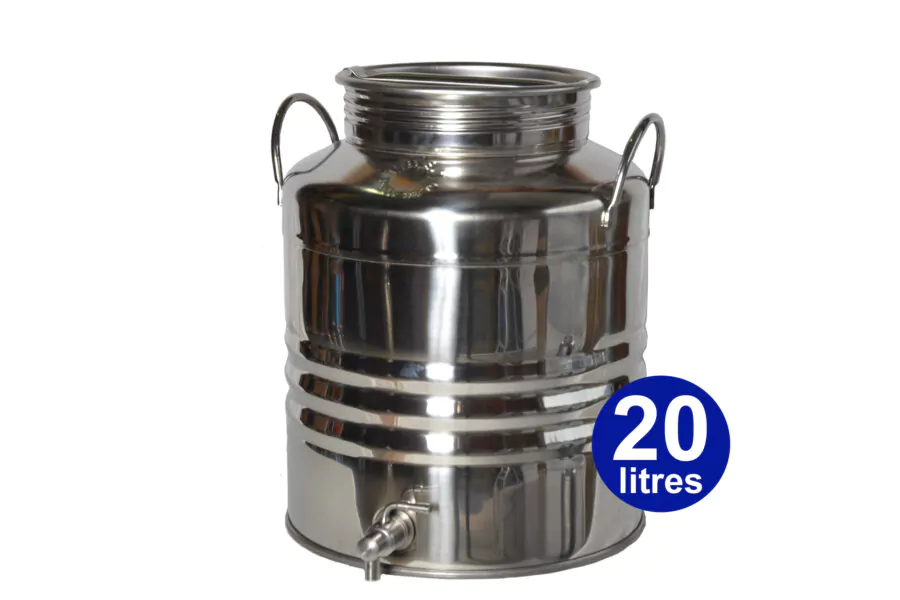 Fût Inox 20 litres Assemblage Soudé + Robinet Inox