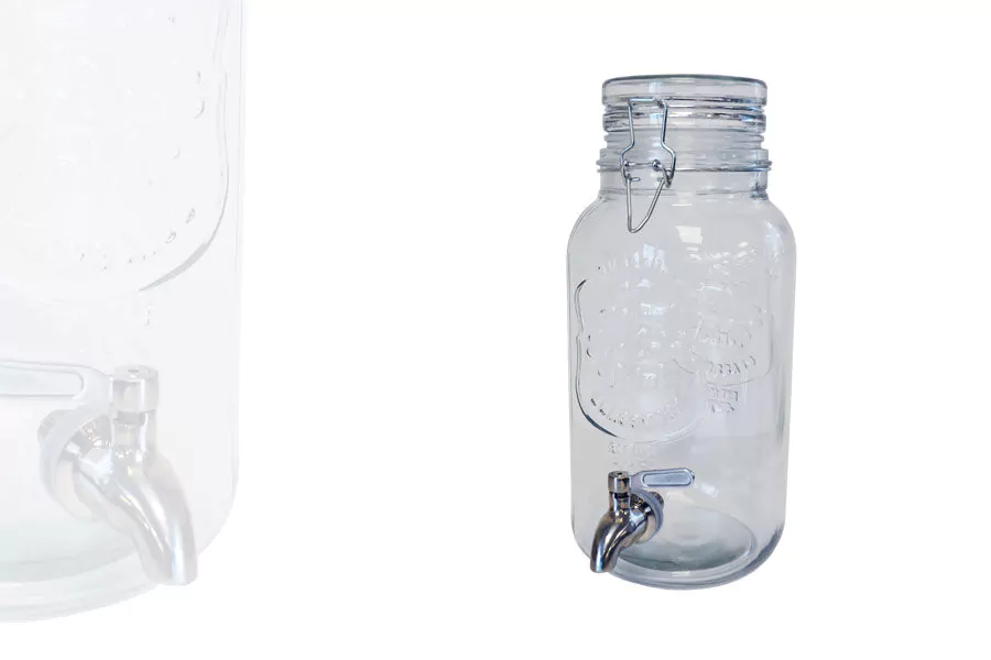 Fontaine en Verre pour liquide 3,6 litres + Robinet Inox