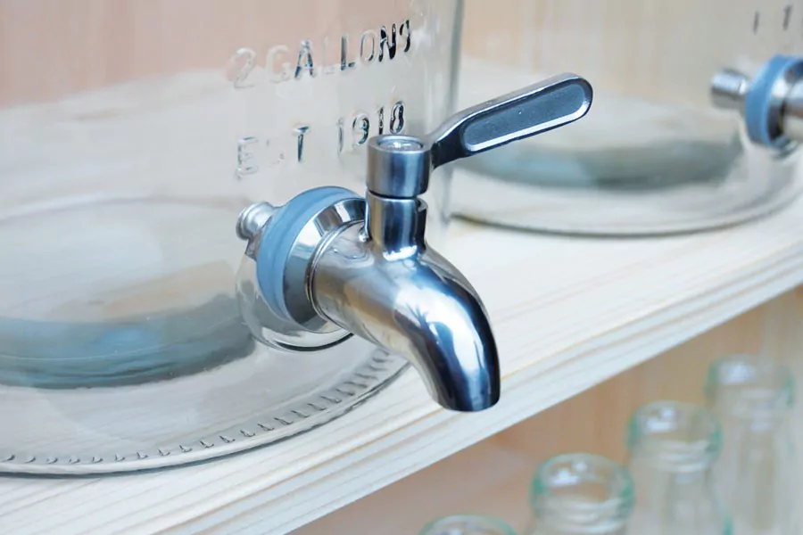 Fontaine en Verre pour liquide 8,5 litres + Socle + Robinet Inox – Image 5