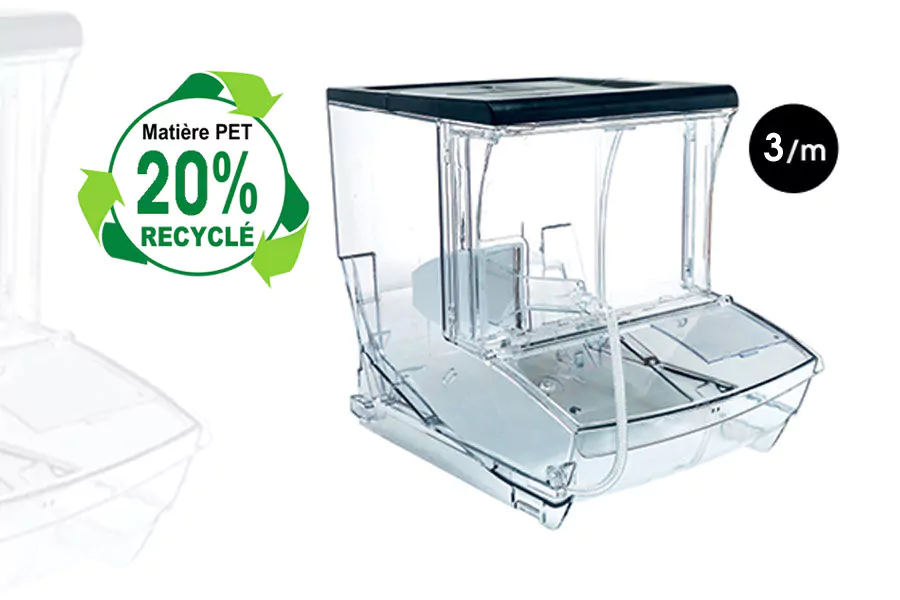 Bac Haut 20 litres Fond Étanche “Choix Durable” en PET dont 20% Recyclé + Pelle + Cordon Télescopique