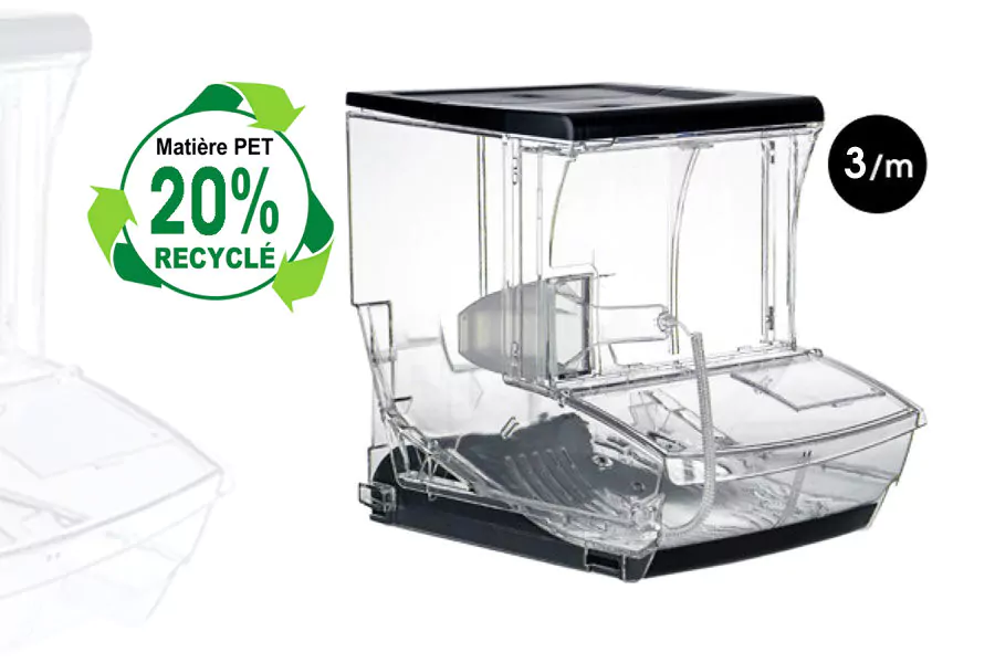 Bac Haut 10+10 litres “Choix Durable” en PET dont 20% Recyclé + Pelle + Cordon Télescopique