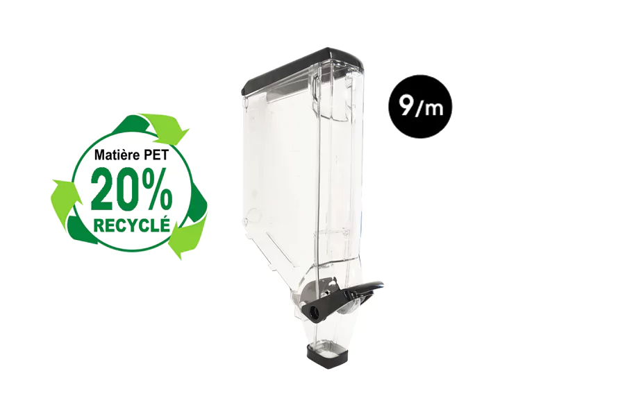 Distributeur Poignée Étroit 12,5 litres "Choix Durable" en PET dont 20% Recyclé
