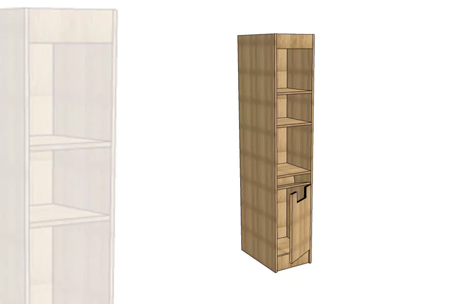 Meuble Pesée Revêtement "Chêne Hamilton"