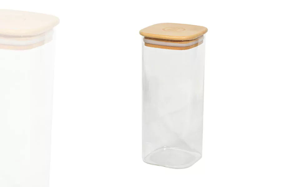 Pot Carré de Conservation 1 litre en Verre Borosilicaté