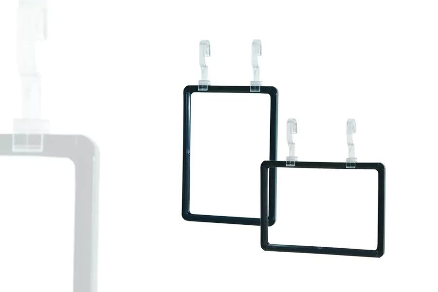 Cadre Noir A5 + Crochets de Suspension (lot de 5)