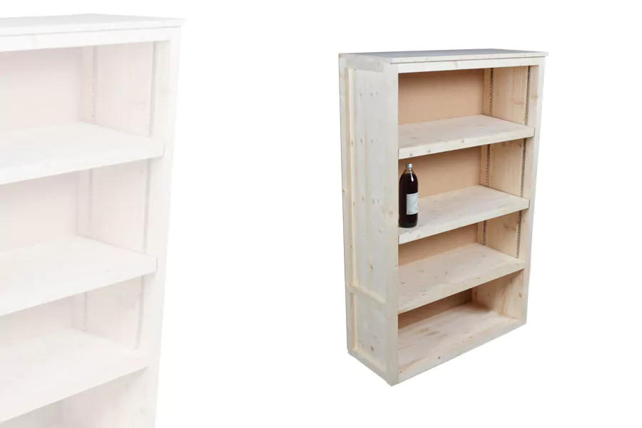 Armoire Étagères Basse Bois Clair – Image 2