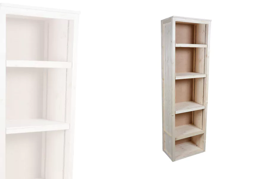 Armoire Étagères Étroite Ouverte Bois Clair