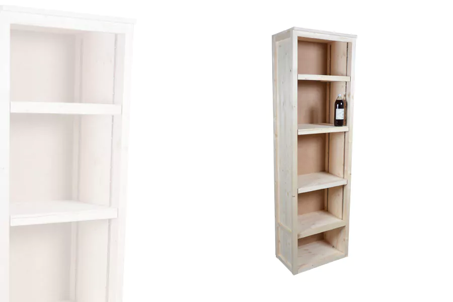 Armoire Étagères Étroite Ouverte Bois Clair – Image 2