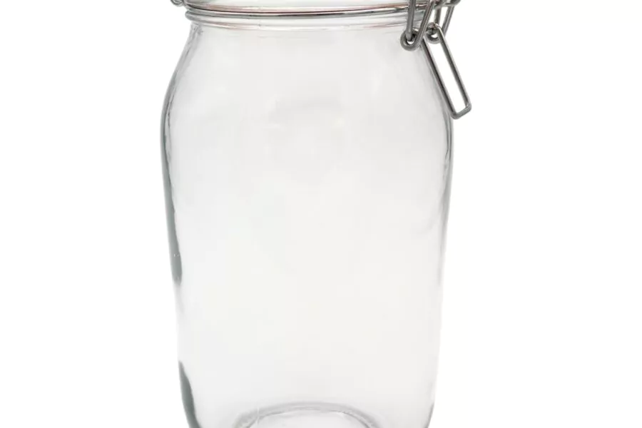 Bocal en verre 2L avec couvercle en verre et fermeture mécanique