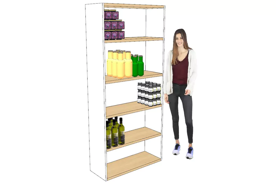 Armoire Étagères Bois Haute Blanche