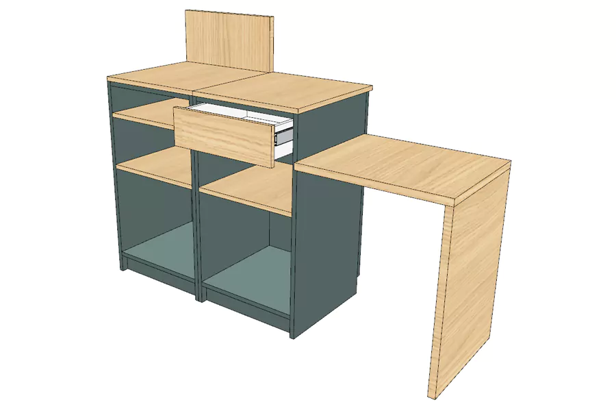 Comptoir d’Encaissement et d’Accueil 1 Poste avec Arche (droite) Vert – Image 3