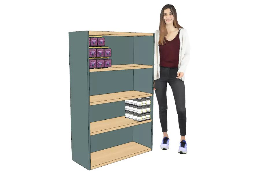 Armoire Étagères Bois Basse Verte