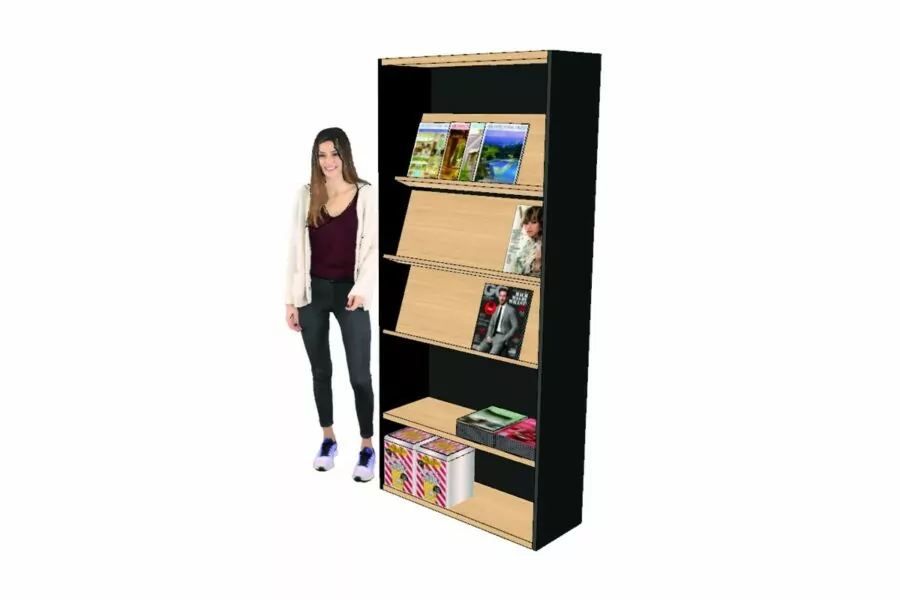 Armoire presse haute noire avec étagères réglables (LIVRÉ MONTÉ)