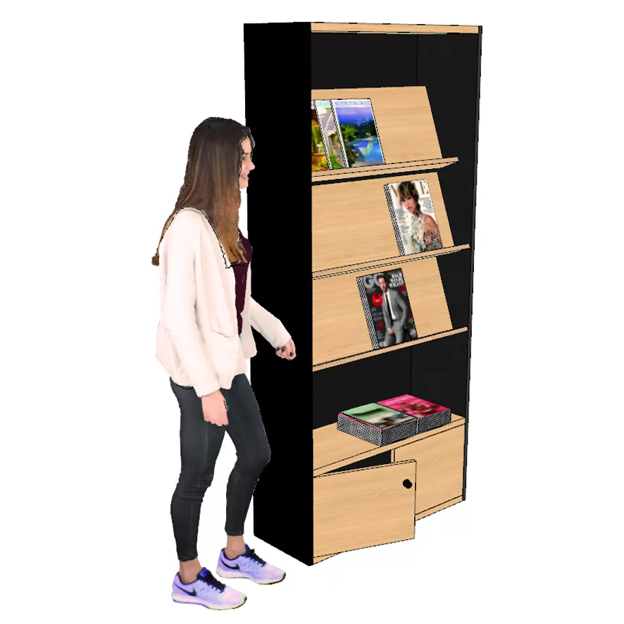 Armoire presse haute noire étagères réglables et porte battante (LIVRÉ MONTÉ) – Image 2